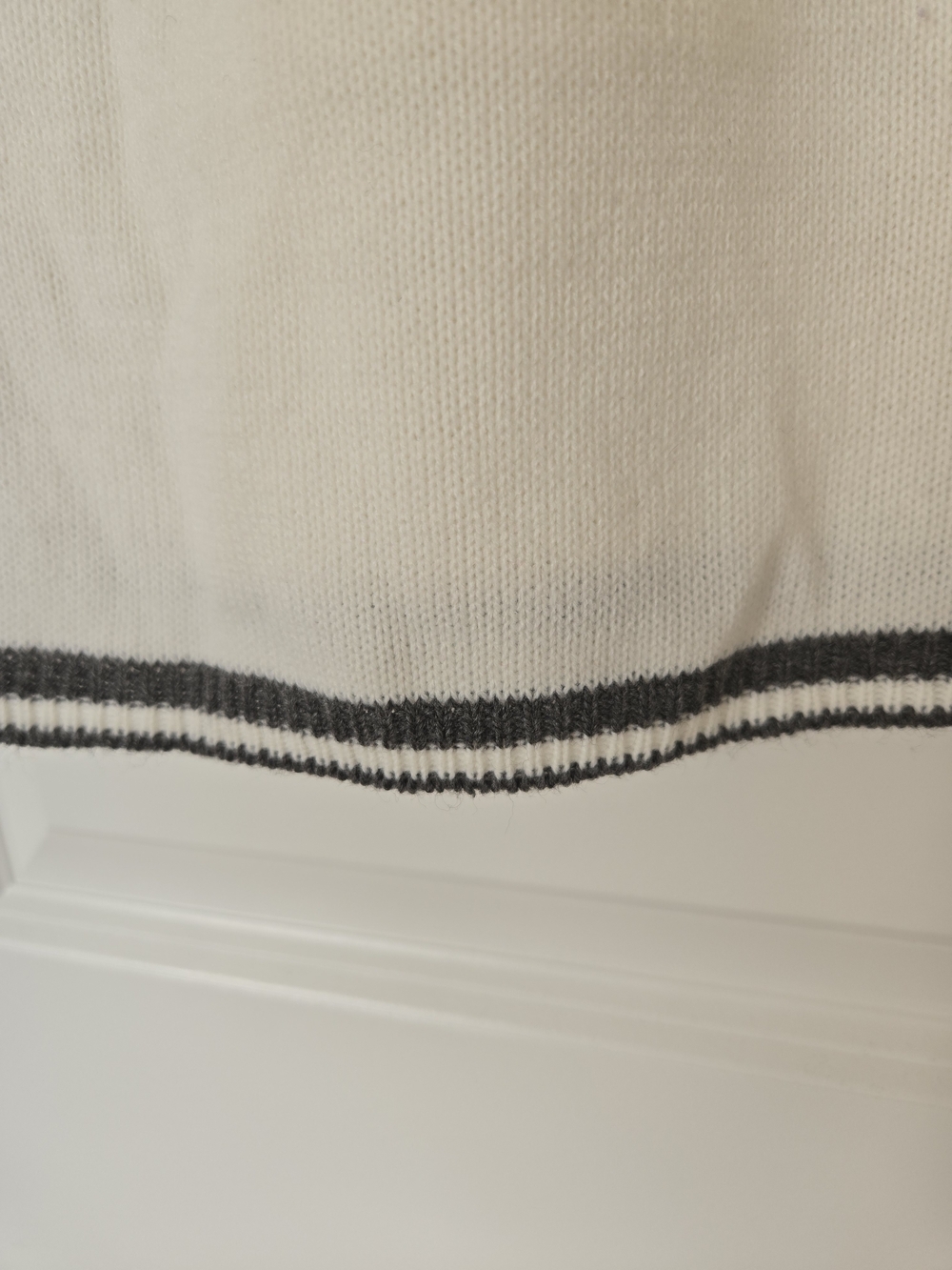 Cream Knit Midi Skirt with Contrast Trim - Picture 8 of 9
